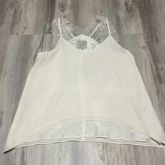 Mason Silk Lace Cream Flowing Tank Top Size 0 - Picture 5 of 8